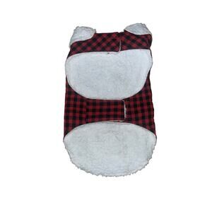 Cozy Chic: Lg Holiday Buffalo Plaid Dog Sweater w/ Sherpa Collar